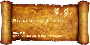 Michalek Gajána névjegykártya